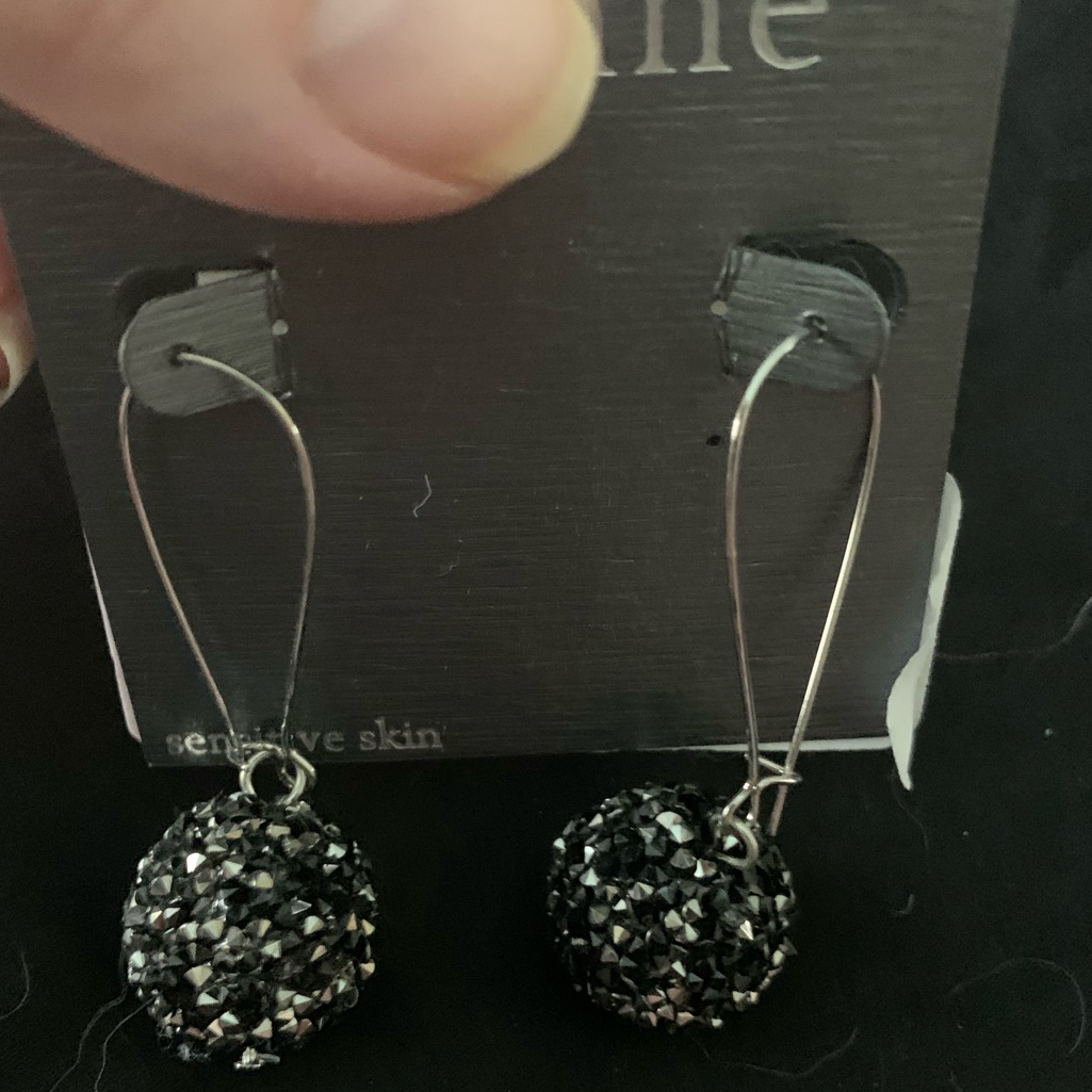 Black And Silver Earrings By Cezanne